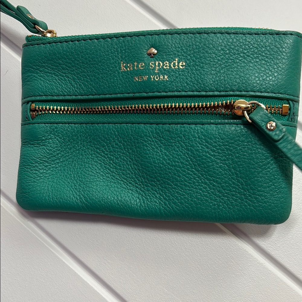 Kate Spade Green Leather Wristlet